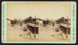 "Chinese Quarter, Los Angeles", stereoscopic photograph, circa 1882