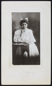 A cabinet studio portrait of a Latino girl, circa 1900s