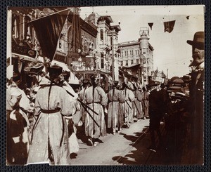 Chinese persons marching in La Fiesta de Los Angeles