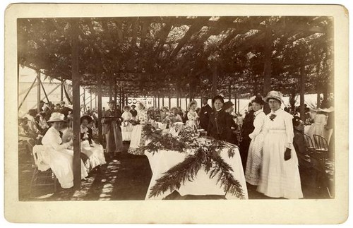 Celebrating the opening of Santa Fe Railroad