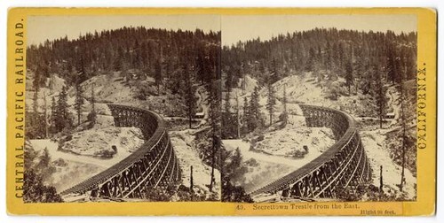 Secrettown Trestle from the East. Hight (sic) 90 feet