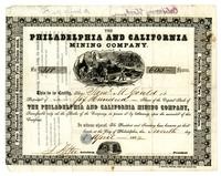 Philadelphia and California Mining Company stock certificate no. 318 : Philadelphia, 1852 April 7