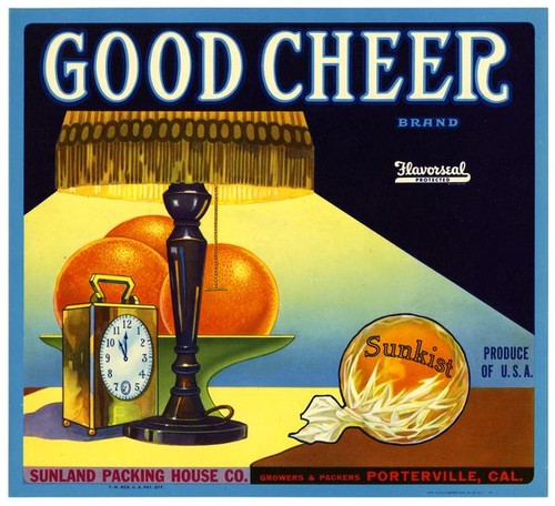 Good Cheer Brand oranges, Sunland Packing House Co., Porterville