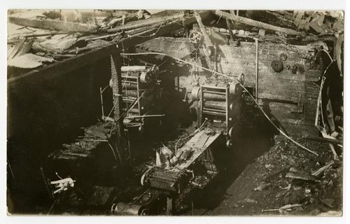 Destruction from fire, building interior, Los Angeles