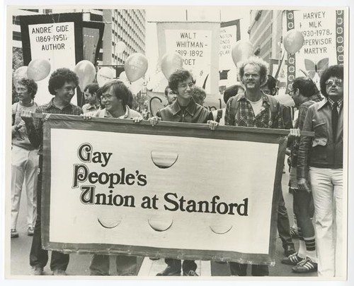 Gay People's Union at Stanford contingent, Market St