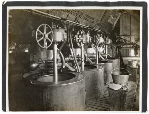 Separating the beet sugar from the syrup by centrifugale, California