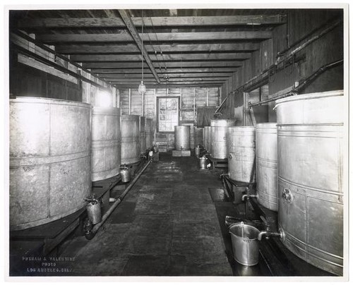 Oil settling room where oil and water are separated, California