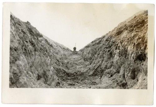 Inside a trench, circa 1924