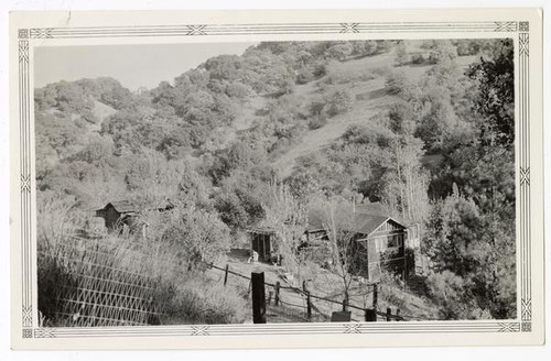 View of a hillside ranch