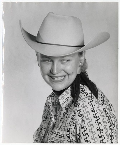 Linda Sparling, one of San Francisco's three candidates for "Sweetheart of the Rodeo" contest at the California Rodeo