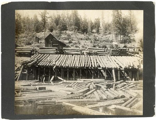 Northern California Lumber Company train ready to be unloaded