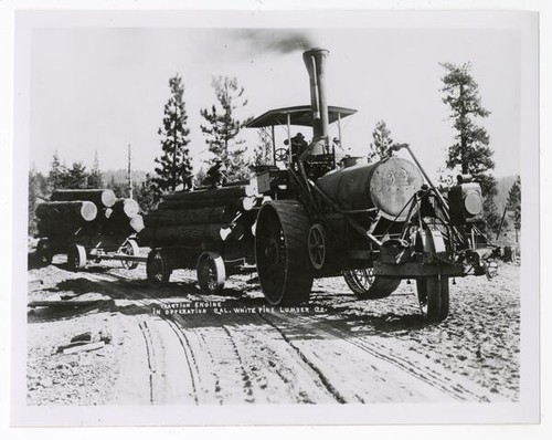 Traction Engine in Operation Cal. White Pine Lumber Co