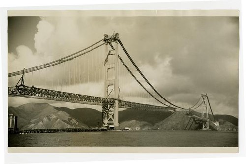 Golden Gate Bridge construction, span connection north