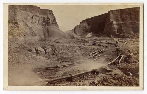 Hydraulic Mining, Timbuctoo Diggings, Yuba County