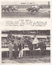 Aunt Emma Wins at Tanforan Race Track, October 17, 1963