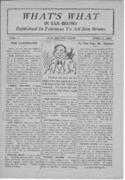What's What In San Bruno, Vol. 1, April 3, 1926