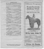 Official Program: Tanforan Jockey Club Fall Meeting, October 28, 1928