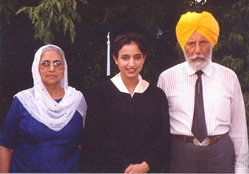 Amar Kaur and Hari Singh Everest with Graduate