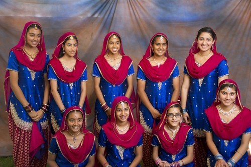 Group Photo of All Girls Bhangra Team, Young Adult