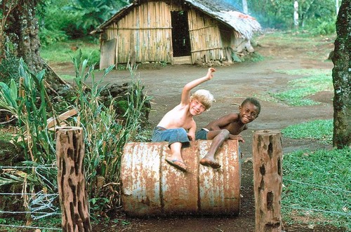 Sean and Peter on a Drum