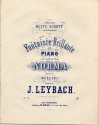 Fantaisie brillante : pour piano : sur les motifs de l'opéra Norma / musique de Bellini ; composée par J. Leybach, op. 65