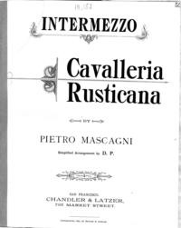 Cavalleria rusticana : intermezzo / P. Mascagni ; arr. by D. P