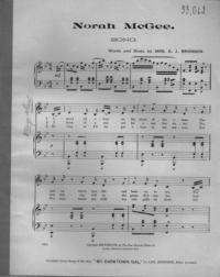 Norah McGee : song / words and music by Mrs. E. J. Bronson