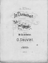 Im Dunkelheit [sic] = In darkness : song for mezzo-soprano / words by Mr. Ed. de Bavier ; music by G. Sauvlet