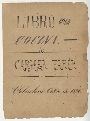 Libro de cocina de Carmen Tarin : manuscript