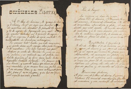 Buñuelos paloteados : manuscript