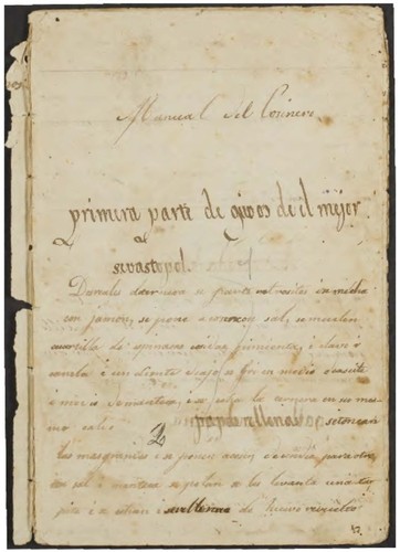 Manual del cosinero, between 1800 and 1899