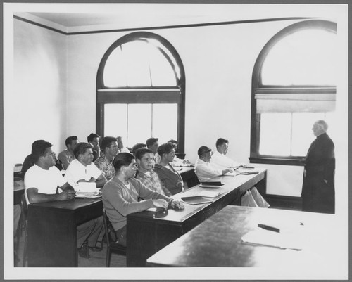 Fr. O'Connell's English Class in O'Connor Hall, 1947