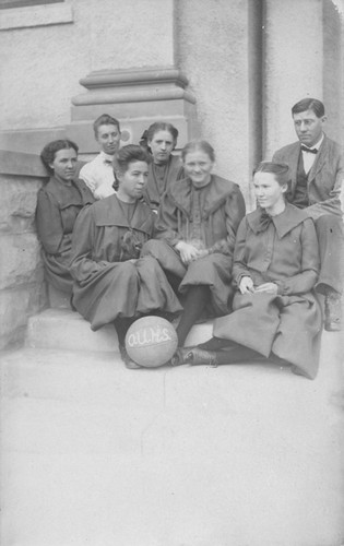Orange Union High School Girls Basketball Team, Orange, California, 1908