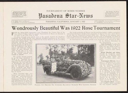 Tournament of Roses pictorial, 1922