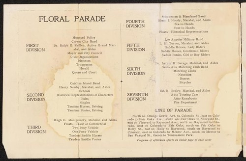 Tournament of Roses program, 1907