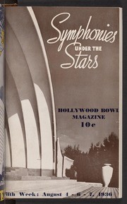 Hollywood Bowl Magazine - Fifth Week: August 4-7, 1936