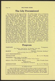 1938 Easter Sunrise Service Program