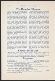 1939 Easter Sunrise Service Program