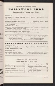 Hollywood Bowl Magazine - Second Week: July 14-17, 1936