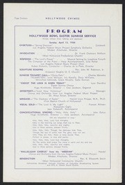 1936 Easter Sunrise Service Program