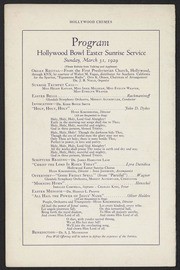 1929 Easter Sunrise Service Program