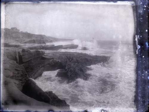 Coastal Shoreline with House on Bluff