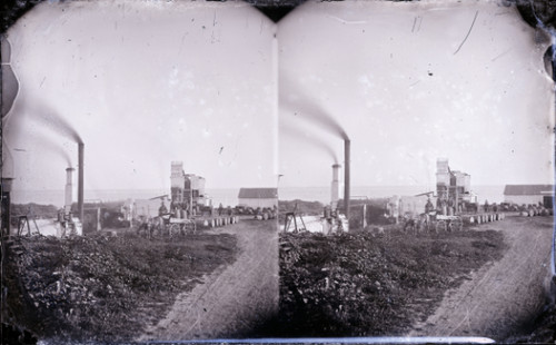 Stereoscopic View of Oil Depot