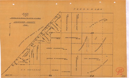 Area South East of Santa Paula Map