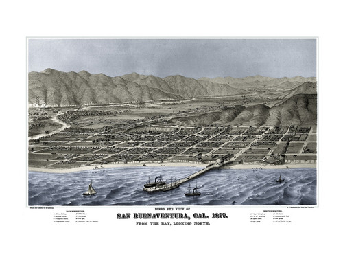 San Buenaventura, Cal., 1877: Being a "Birds Eye" View of Downtown Ventura