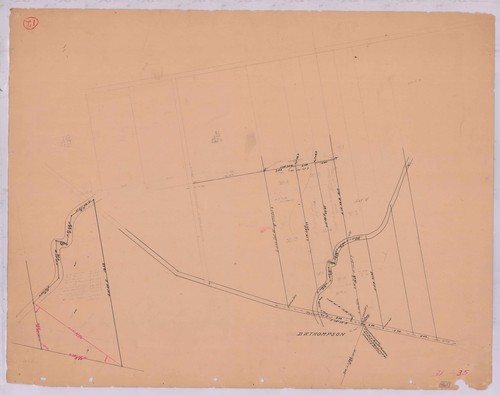 Untitled Map, Unidentified Location Showing Only an Unidentified Road and Stream