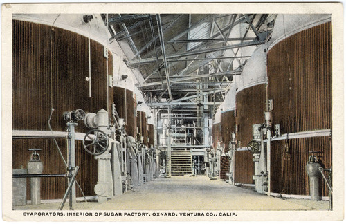 Evaporators, Interior of Sugar Factory, Oxnard