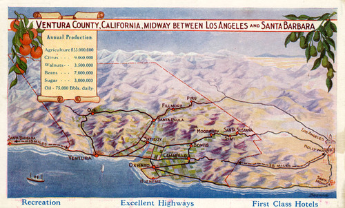 Ventura County, California, Midway Between Los Angeles and Santa Barbara