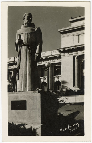 Father Serra Statue In Front of County Court House, Ventura