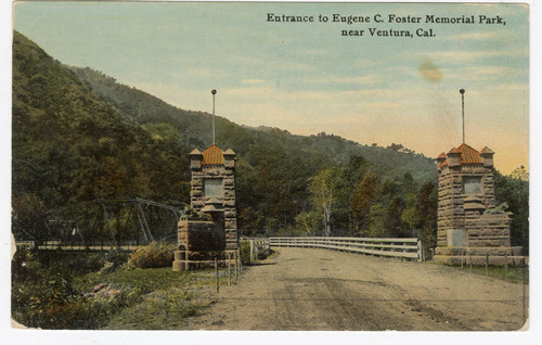 Entrance to Eugene C. Foster Memorial Park Near Ventura, Cal